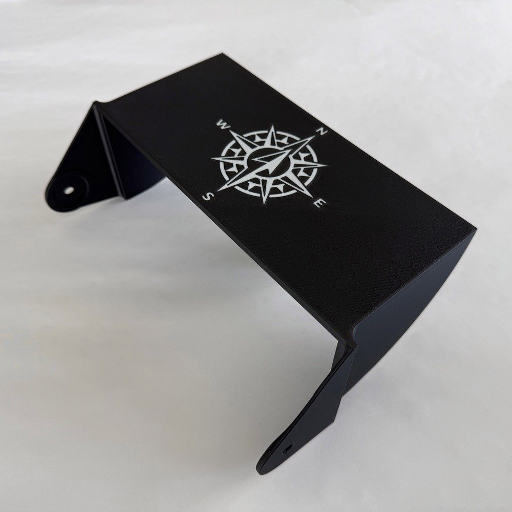 Black visor with white Compass stock artwork